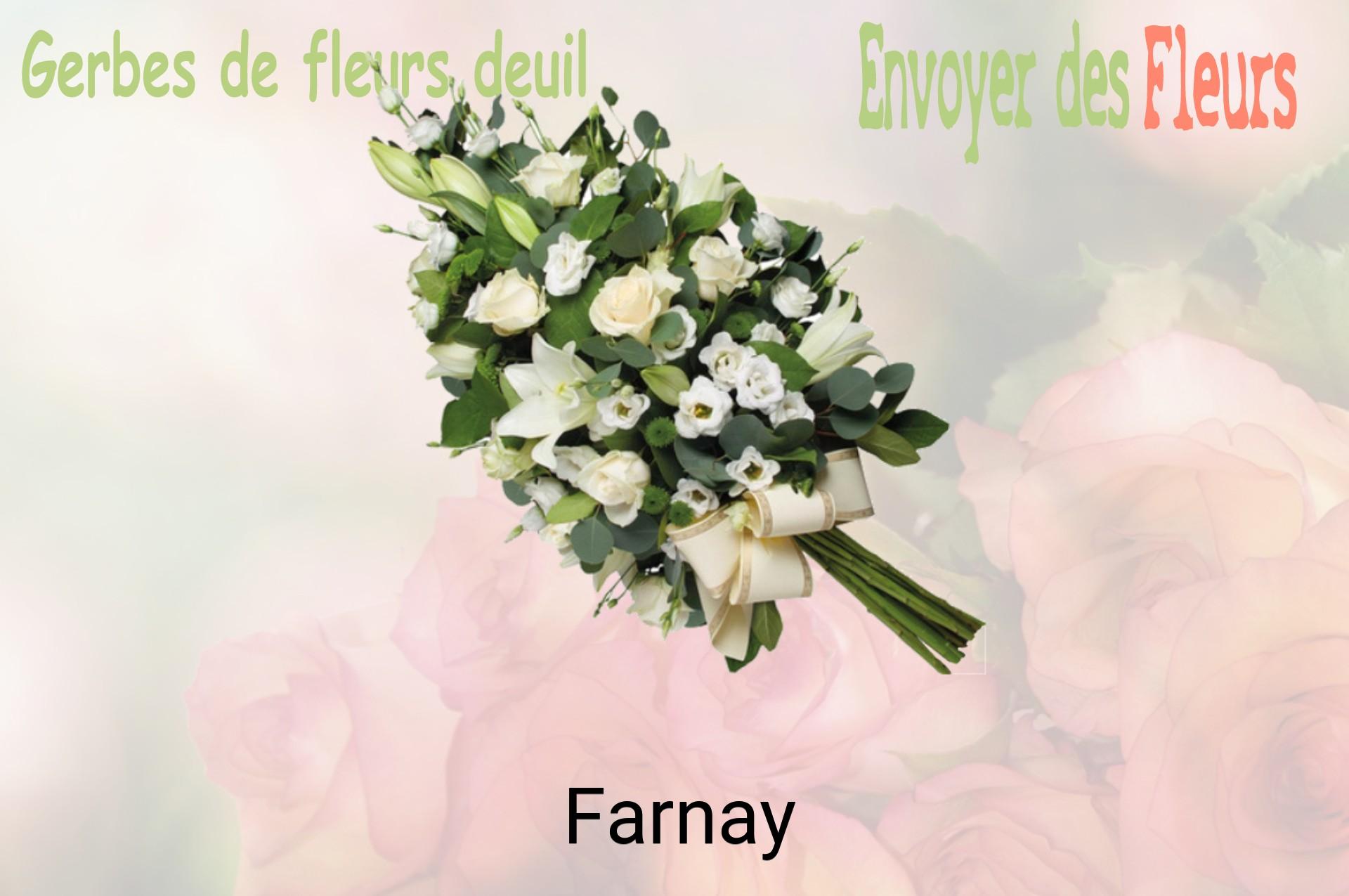 Gerbe de fleurs de deuil livrée à Farnay